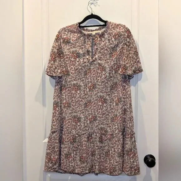 Loft Floral Dress Small Petite SP Pink Romantic Coquette Soft Girl Garden Girl - Picture 2 of 11